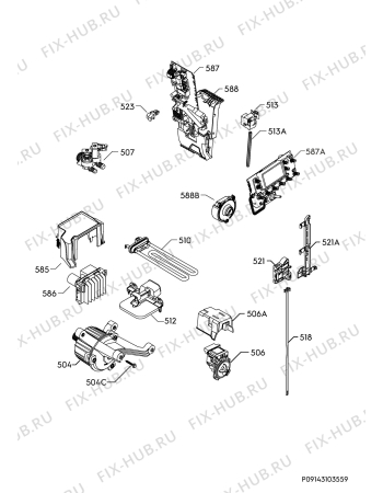 Взрыв-схема стиральной машины Electrolux EW7F1483BI - Схема узла Electrical equipment 268